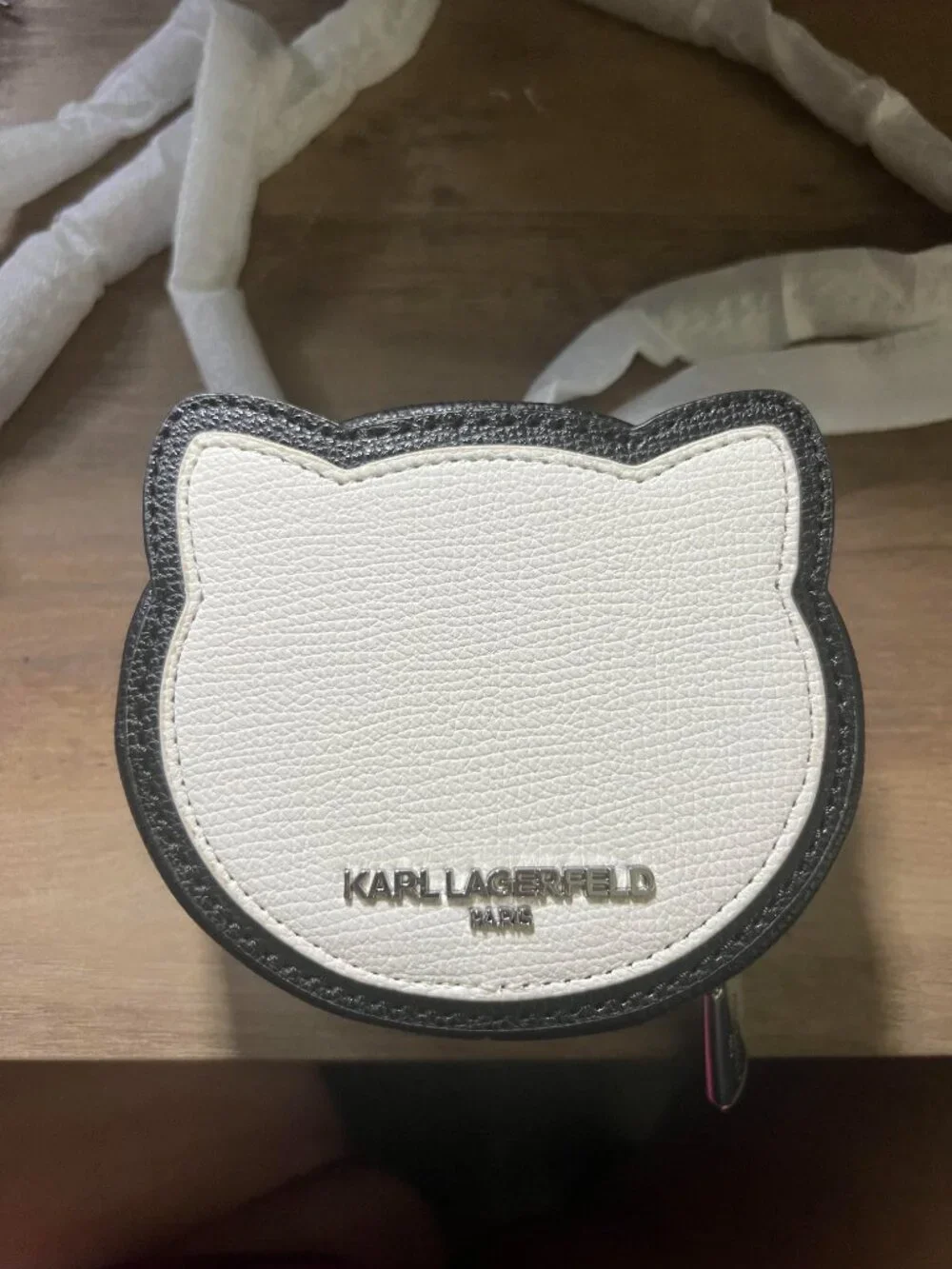 NWT Karl Lagerfeld Paris Choupette Cat Face Mini Crossbody Bag Coin Purse Black